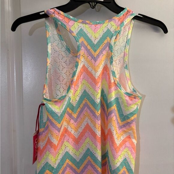 Colorful Justice Chevron Tank Style Coverup Girls Sz M /10 - Picture 5 of 6